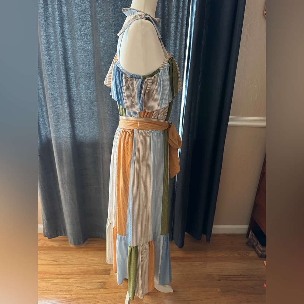 Lauren Conrad Poolside Paradise‎ One Shoulder Striped Midi Dress Size Medium - Picture 4 of 11